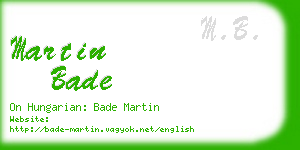 martin bade business card